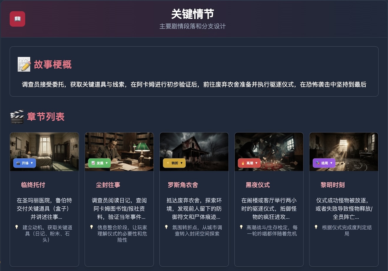 蓝图画布的"关键情节"节点