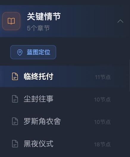 左侧导航栏的章节列表