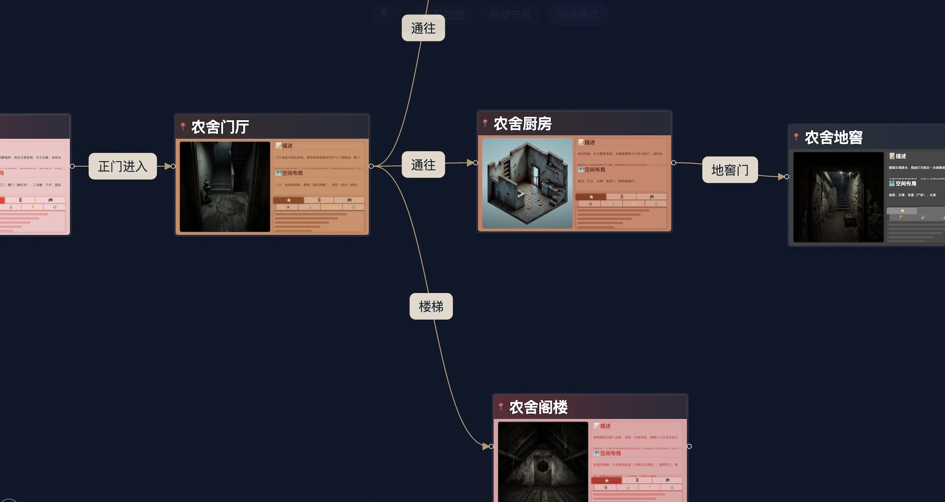 场景画布多出口连线